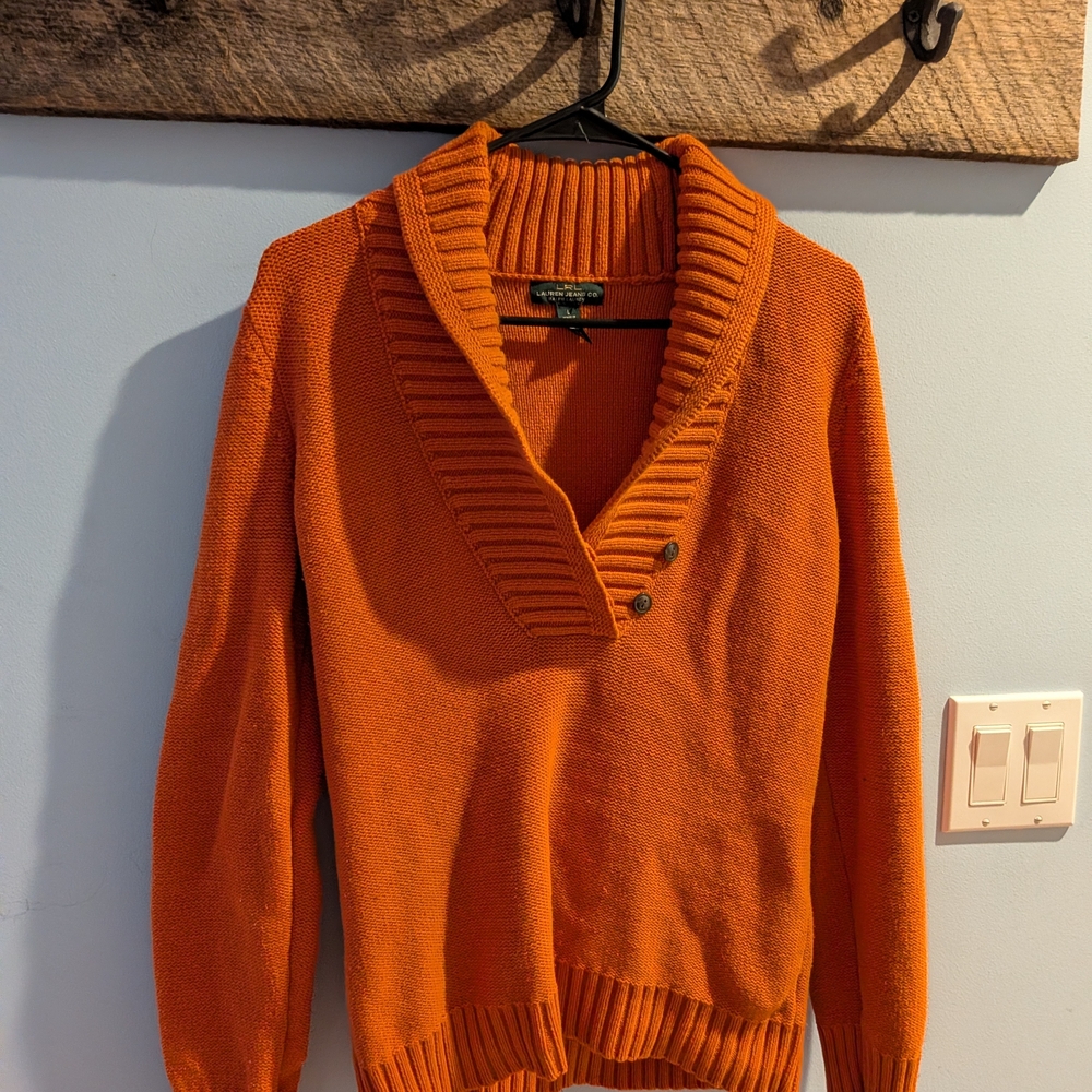 Ralph Lauren Orange Cowl Neck Sweater
